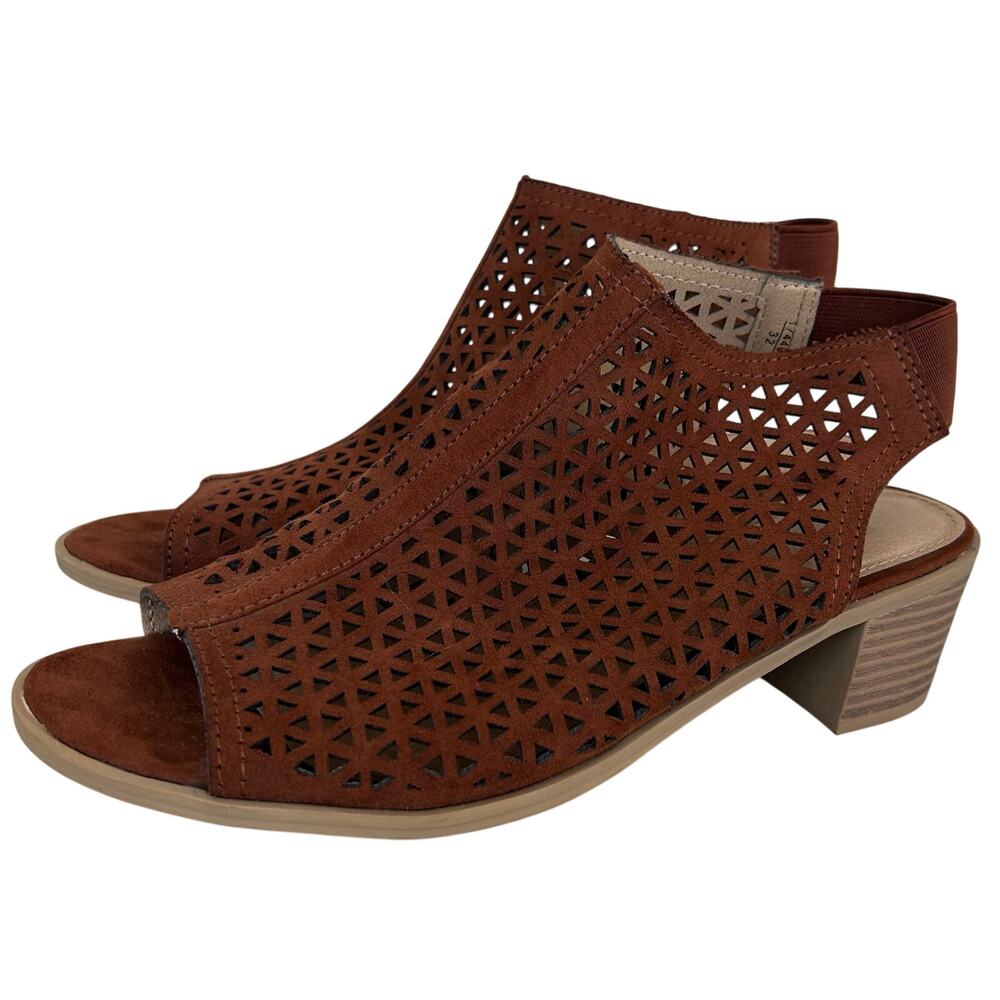 American Eagle slingback mules sandals open toe faux leather summer boho 6.5